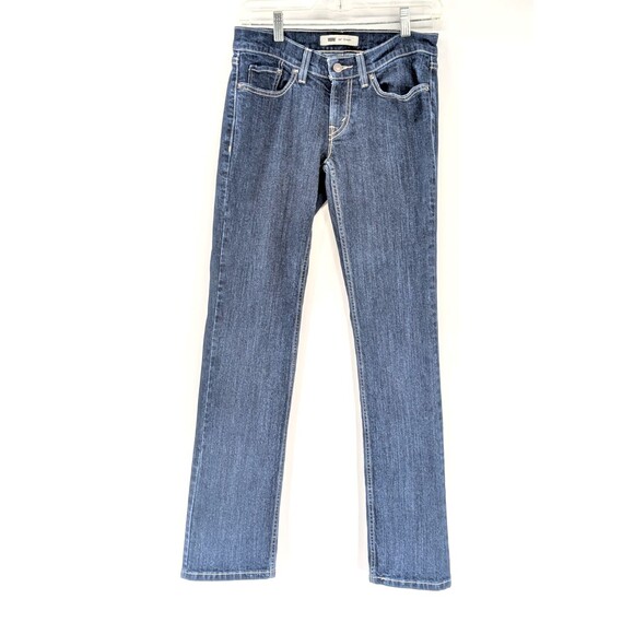 Levis 524 Straight Blue Medium Wash Low Rise Classic Jeans Size 28"x31" - Picture 1 of 10